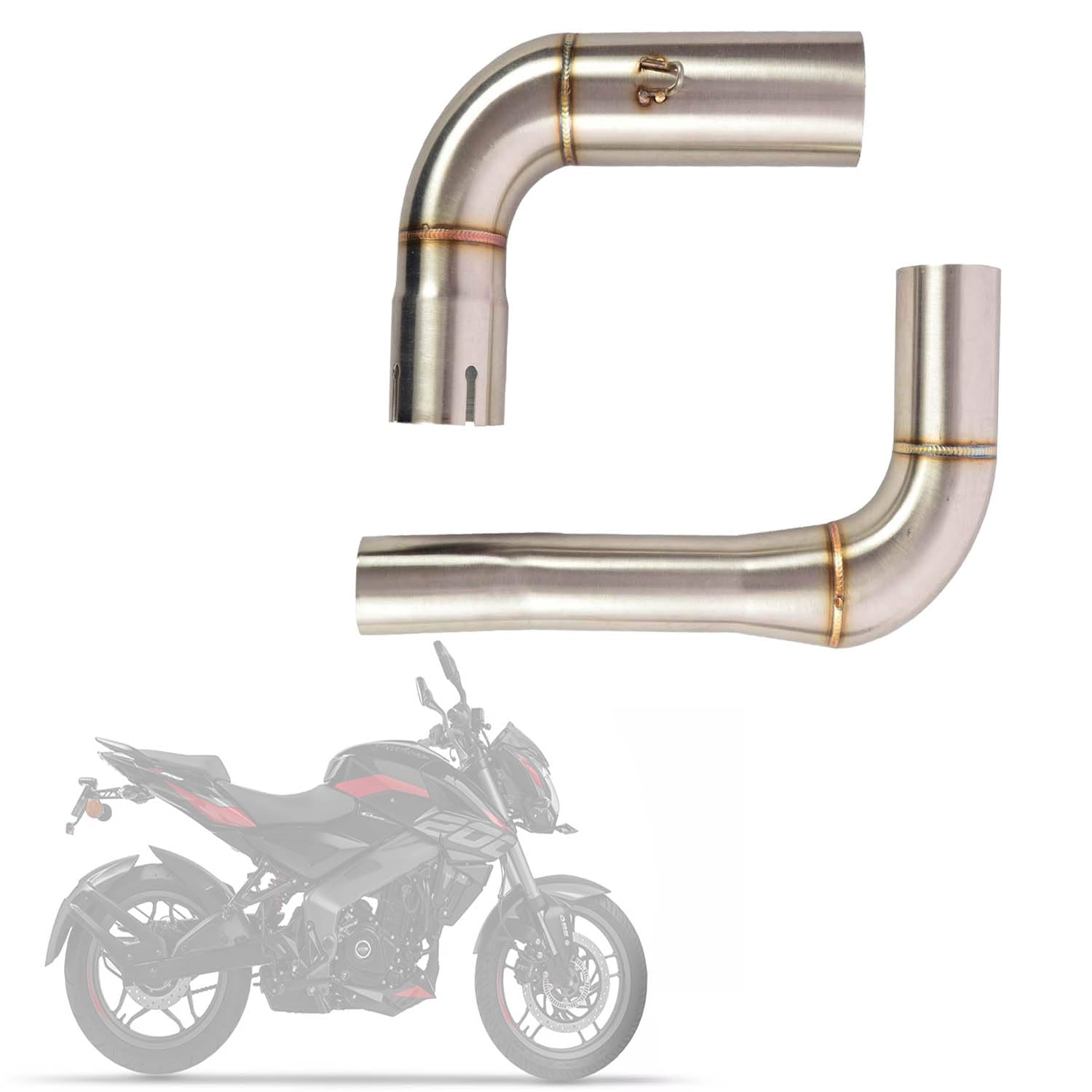 Vagary Impoted Stainless Steel High Performance Exhaust Middle Bend Pipe for Bajaj Pulsar NS 200 Bend & Dominar 400