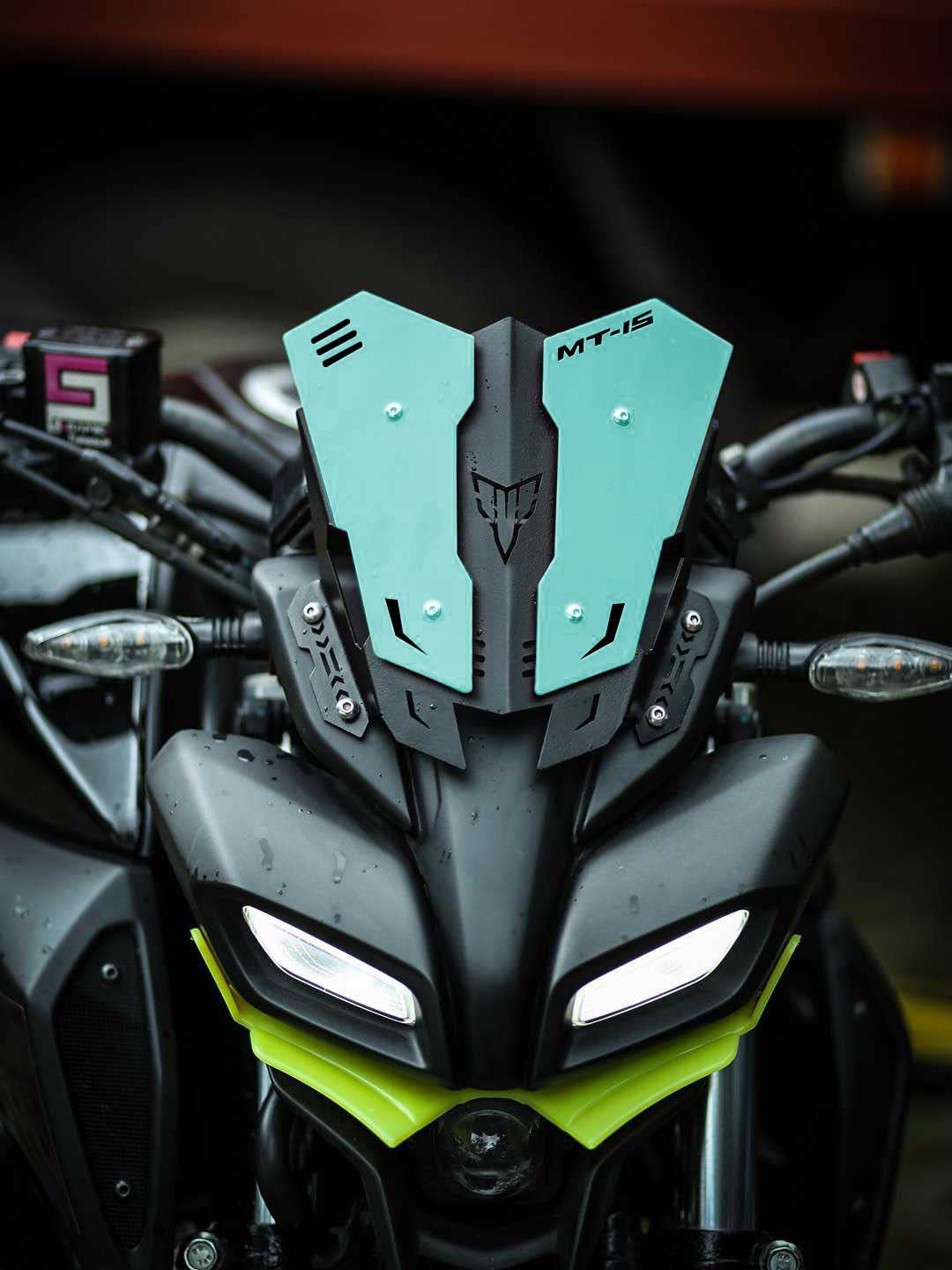 Vagary Heavy Quality Metal Visor for Yamaha MT15 Bike Windshield (Sky Blue)