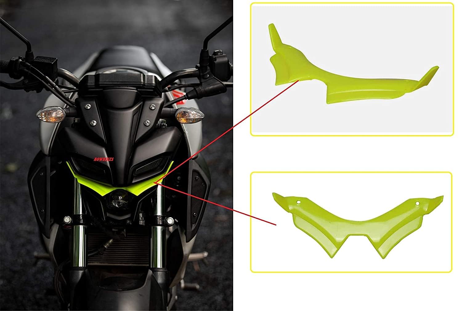 Vagary Flexible Green Winglet for Yamaha MT-15 (with Screen Guard)