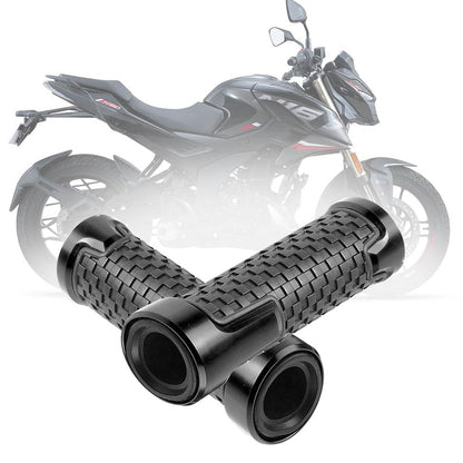 Vagary CNC Aluminum Alloy Motorcycle Handle Grips 7/8" 22mm Rubber Handlebar Universal Fit for Suzuki, KTM, Yamaha, Ducati, Kawasaki, Benelli, for Honda, Aprilia (Black)