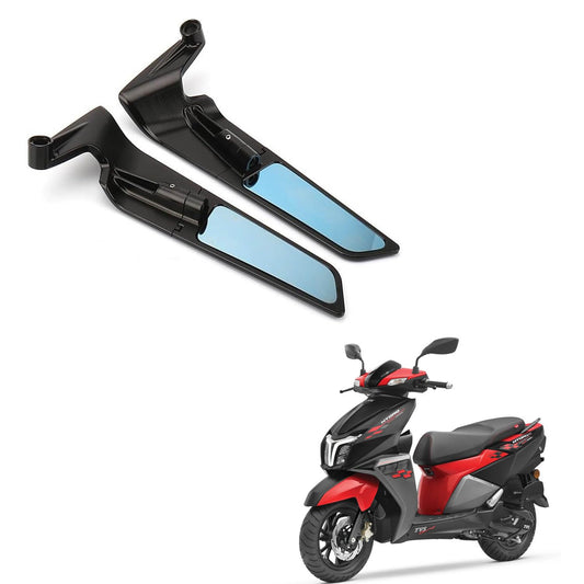 Vagary 10mm Adjustable 360° Rotating New Rearview Wing Mirrors For TVS Ntorq 125