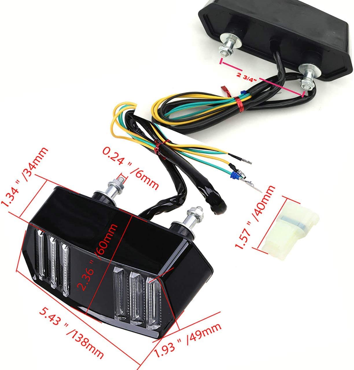 Vagary Mustand Style Motorcycle LED Turn Signal Brake Tail Light Integrate for Honda Grom 125 CBR650F
