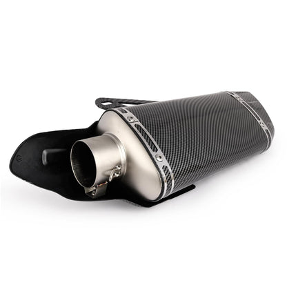 Vagary Akrapovic Exhaust Universal Hexa Cut Slip On Exhaust Silencer Muffler Pipe (CARBON BLACK)