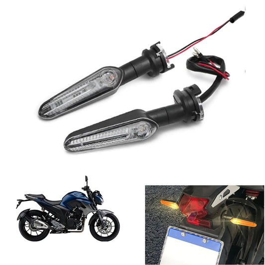 Vagary Universal Motorcycle Bright LED Amber Turn Signal Light Indicator Brake Lamps for All Bike Bike (Pack of 2, Color Amber)
