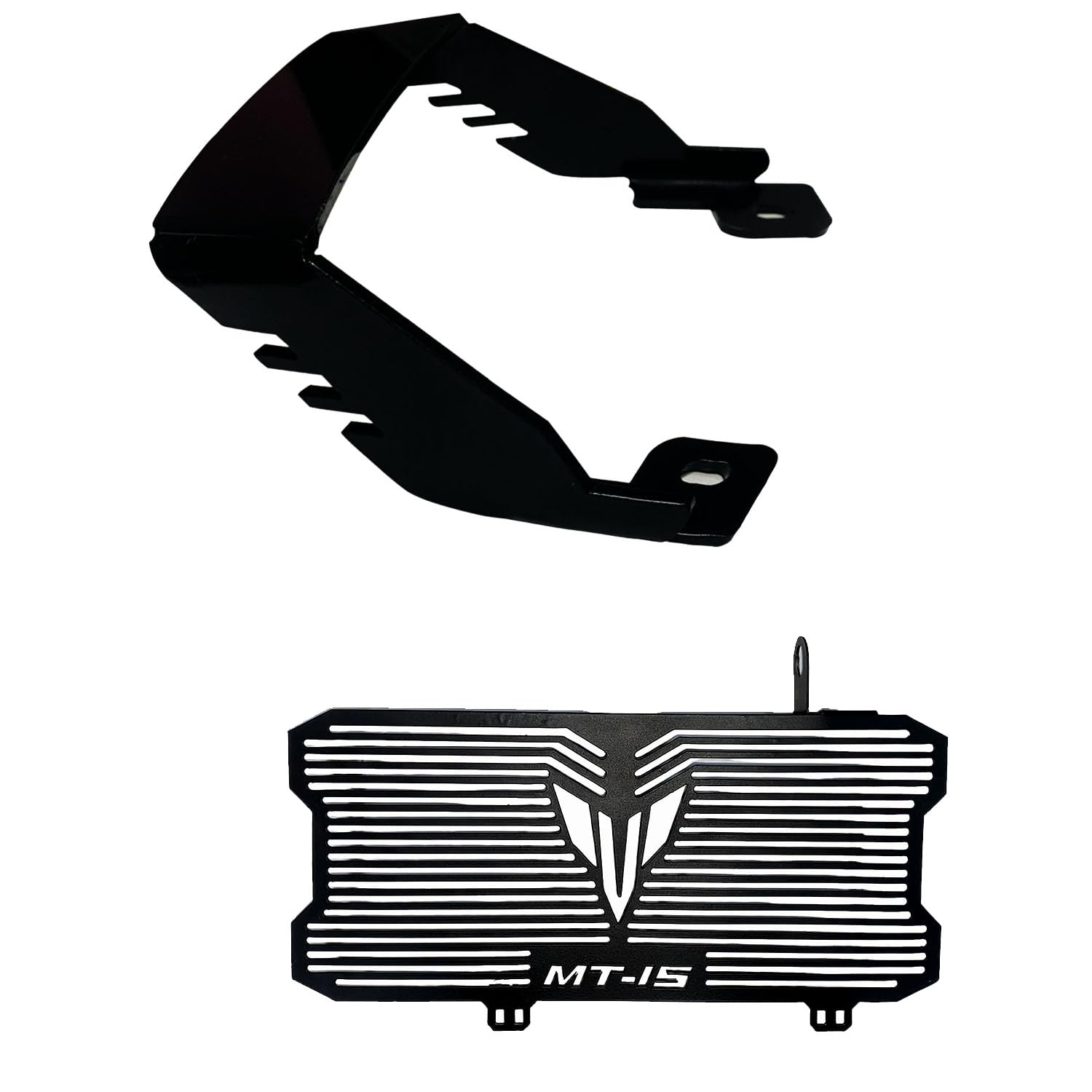 Vagary Tail Protector/Grab Rail With Radiator Grill for Yamaha MT 15 V1 & V2 (Black)