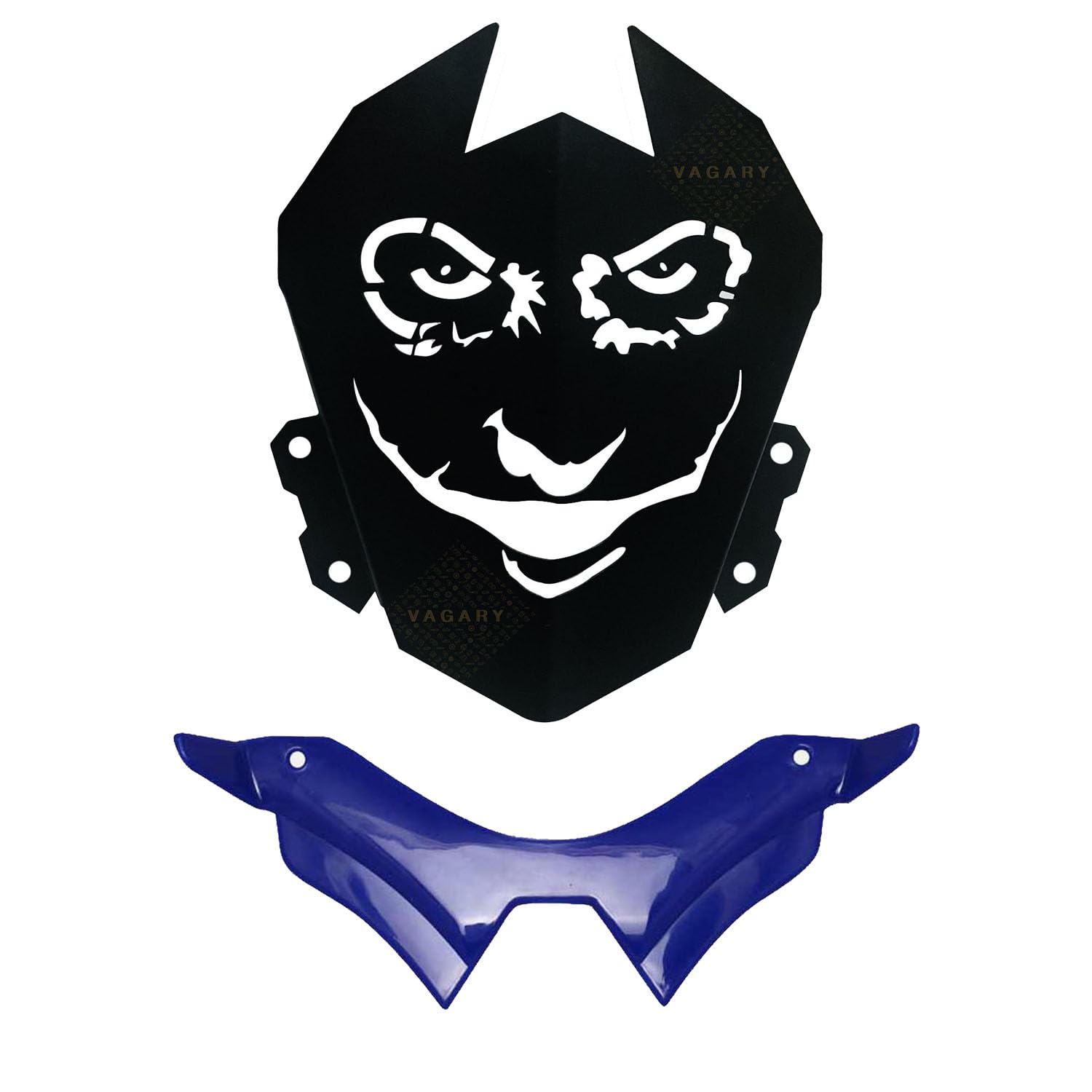 Vagary Joker Design Metal Visor with Blue Winglet for Yamaha MT 15