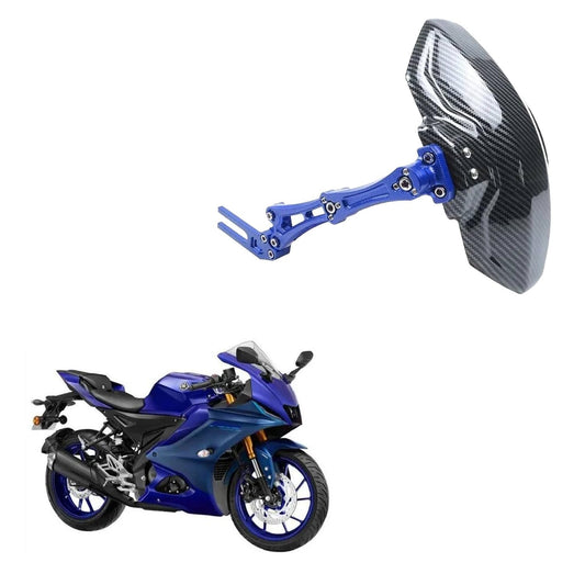 Vagary Carbon Fiber Tyre Hugger Motorcycle Rear Mudguard Splash Guard for Yamaha R15 V4 (Blue)