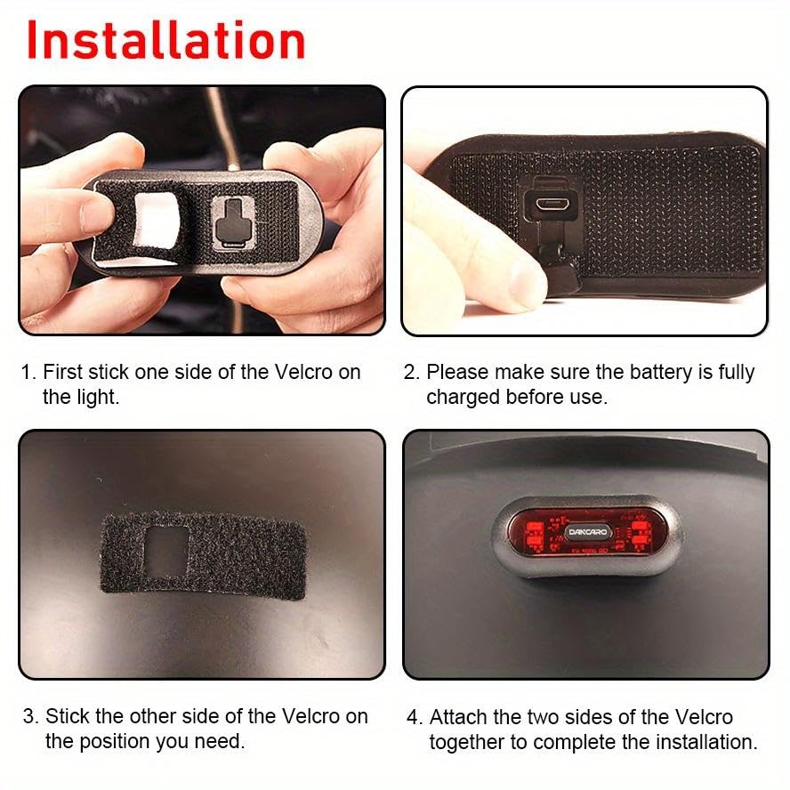 Vagary Universal Helmet Light/LED with 3 Modes Flashing, Motorcycle Bike Rear Red Safety Helmet Light, Warning Tail Light for Night Riding with Rechargeable Battery & USB