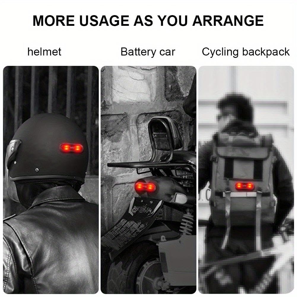 Vagary Universal Helmet Light/LED with 3 Modes Flashing, Motorcycle Bike Rear Red Safety Helmet Light, Warning Tail Light for Night Riding with Rechargeable Battery & USB