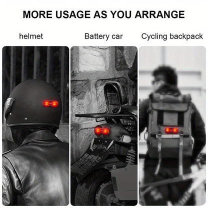 Vagary Universal Helmet Light/LED with 3 Modes Flashing, Motorcycle Bike Rear Red Safety Helmet Light, Warning Tail Light for Night Riding with Rechargeable Battery & USB