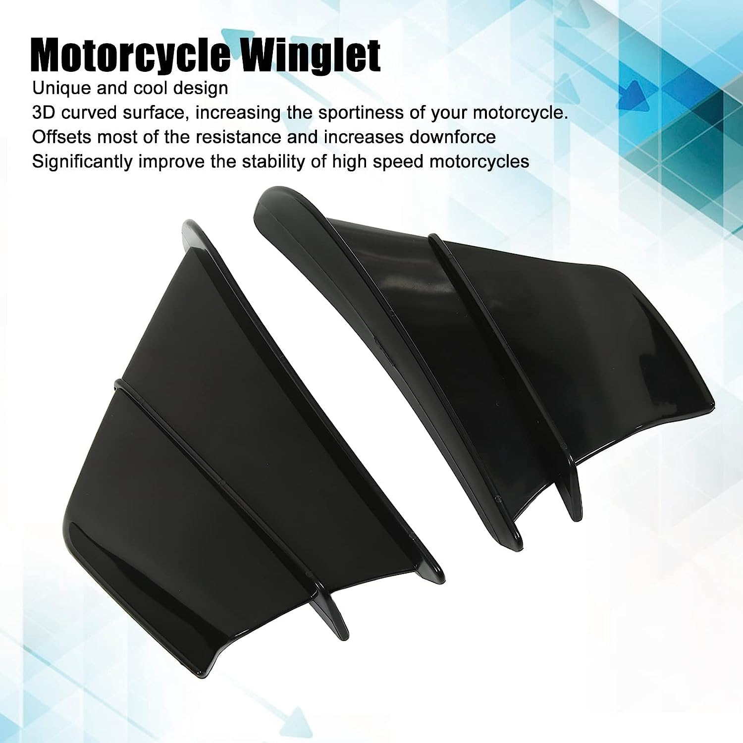 Vagary Aerodynamic Winglets Bike Wings for Yamaha R15 V3/V4, Ninja 650, Honda CBR650, KTM RC 390,RC 200, RC 125 (Black)