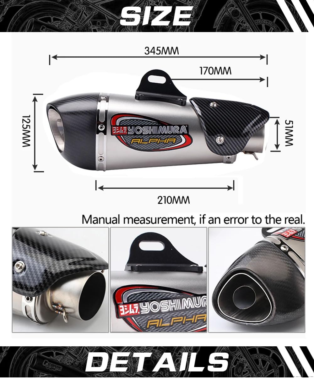 Vagary Universal Alpha Bike Exhaust Muffler With DB Killer Silencer (Silver)