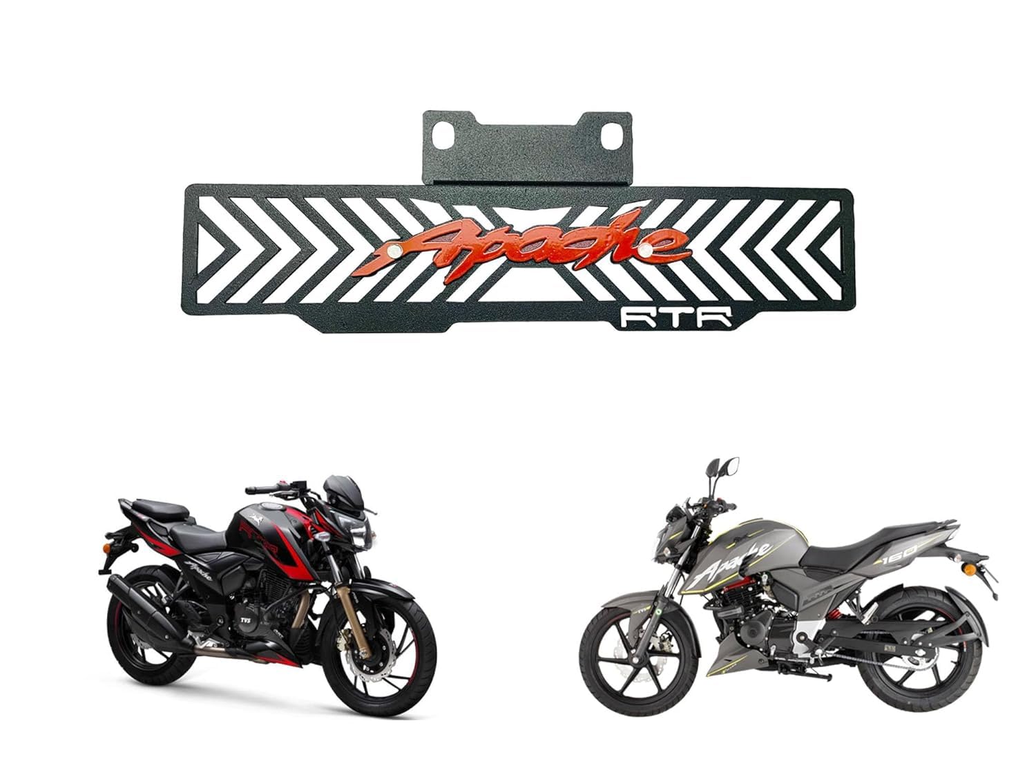 Vagary Apache Radiator Guard/Radiator Grill/Cover with meter screen guard for TVS Apache RTR 160/200 4V