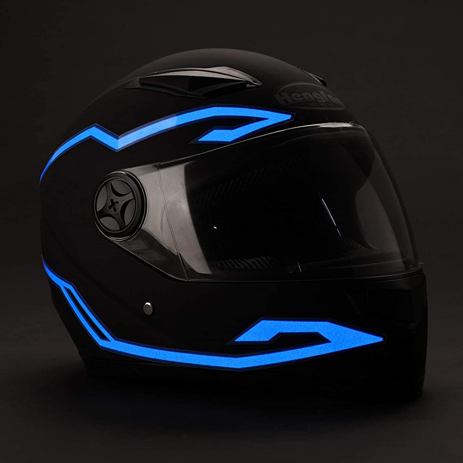 Vagary Motorcycle Helmet Light, 3 Modes Driving EL Light Strips, LED Signal Helmet Light Strip Decoration Kit for Motorcycle (Blue)