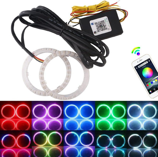 Vagary Ktm Rc Ring Light/Demon/Angel Eyes Rgb Bluetooth Ring Light Set Of 2, Led