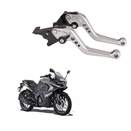 Vagary CNC Adjustable Brake Clutch Lever for Bajaj Pulsar RS 200 (Silver)