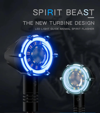 Vagary Waterproof 100% Flexible Rubber Round Shape Running Indicators High Bright Universal For All Bikes Models Turn Signal Lights Bike Indicator (Yellow Blue) - Led