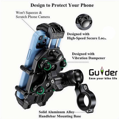 Guider Motorcycle Shockproof Wireless Charger Mobile Holder M26 A1 (Black)