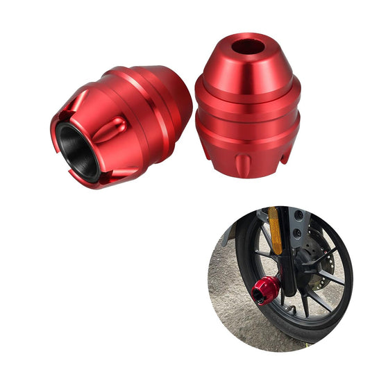 Vagary Red Anti Drop Fork Frame Slider Motorcycle Wheel Front Fork Frame Sliders for BMW, Kawasaki, R15 V3, V4, R15M, MT15, Universal for Bike