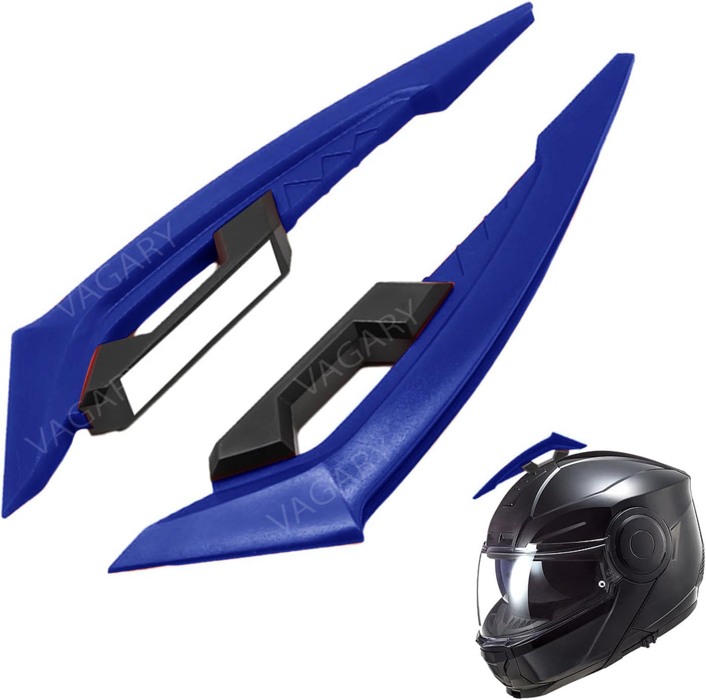Vagary Wing Side Helmet Spoiler Aerodynamic Wing Dynamic Helmet Accessories, Helmet Punks, Helmet Wings (Red)