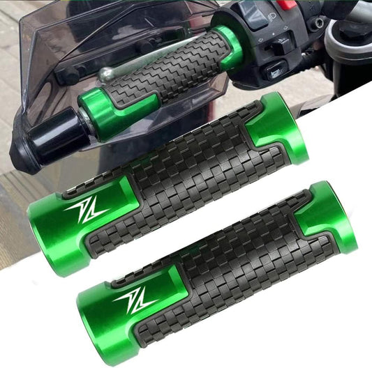 Vagary 2Pcs 7/8''22mm Motorcycle Handlebar Grips Anti Slip Handle Grips with Z 900 Logo for Kawasaki Z900 (Green)