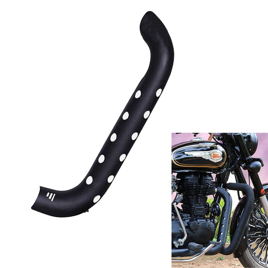 Vagary Matte Bend Pipe Heat Shield Cover for RE Bullet Classic 350 Exhaust Heat Shield (Black)