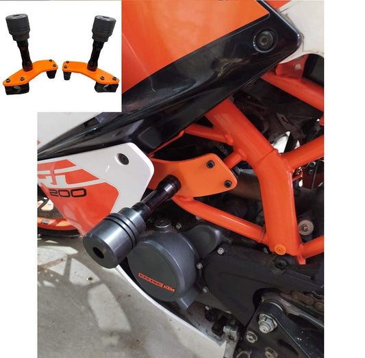 Vagary Heavy Frame Sliders with Brackets for KTM RC/Duke - 125, 200, 390 Frame Crash Protector Bike Crash Guard