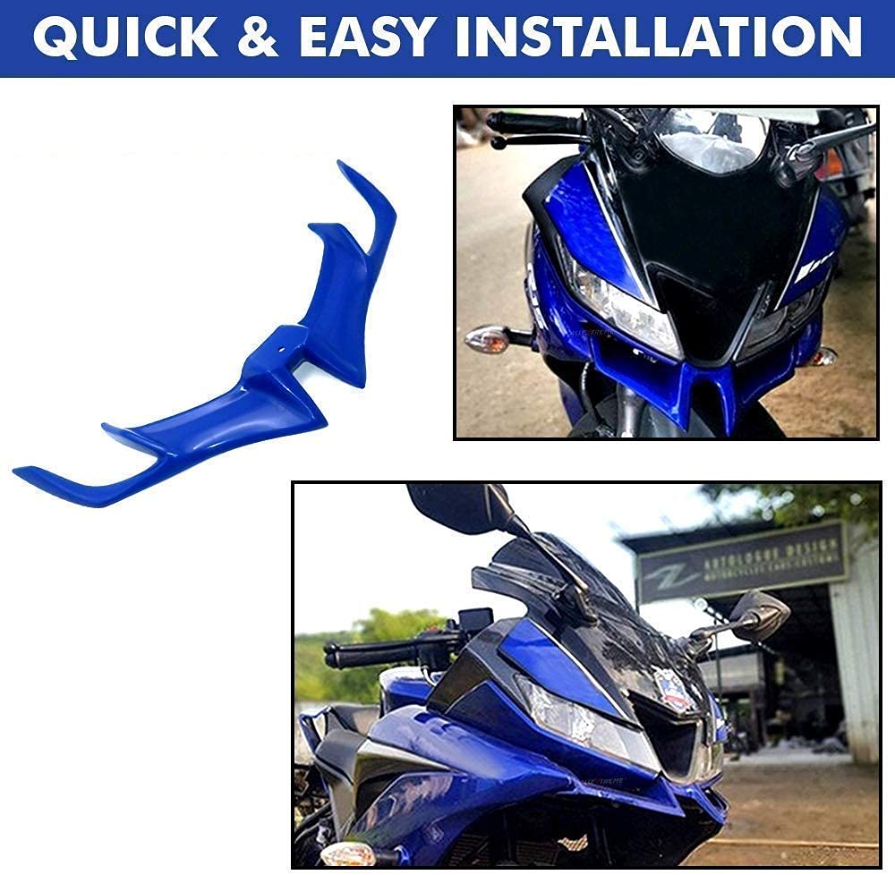 Vagary Combo of Winglet and Screen Guard for Yamaha R15 V3 (Blue)