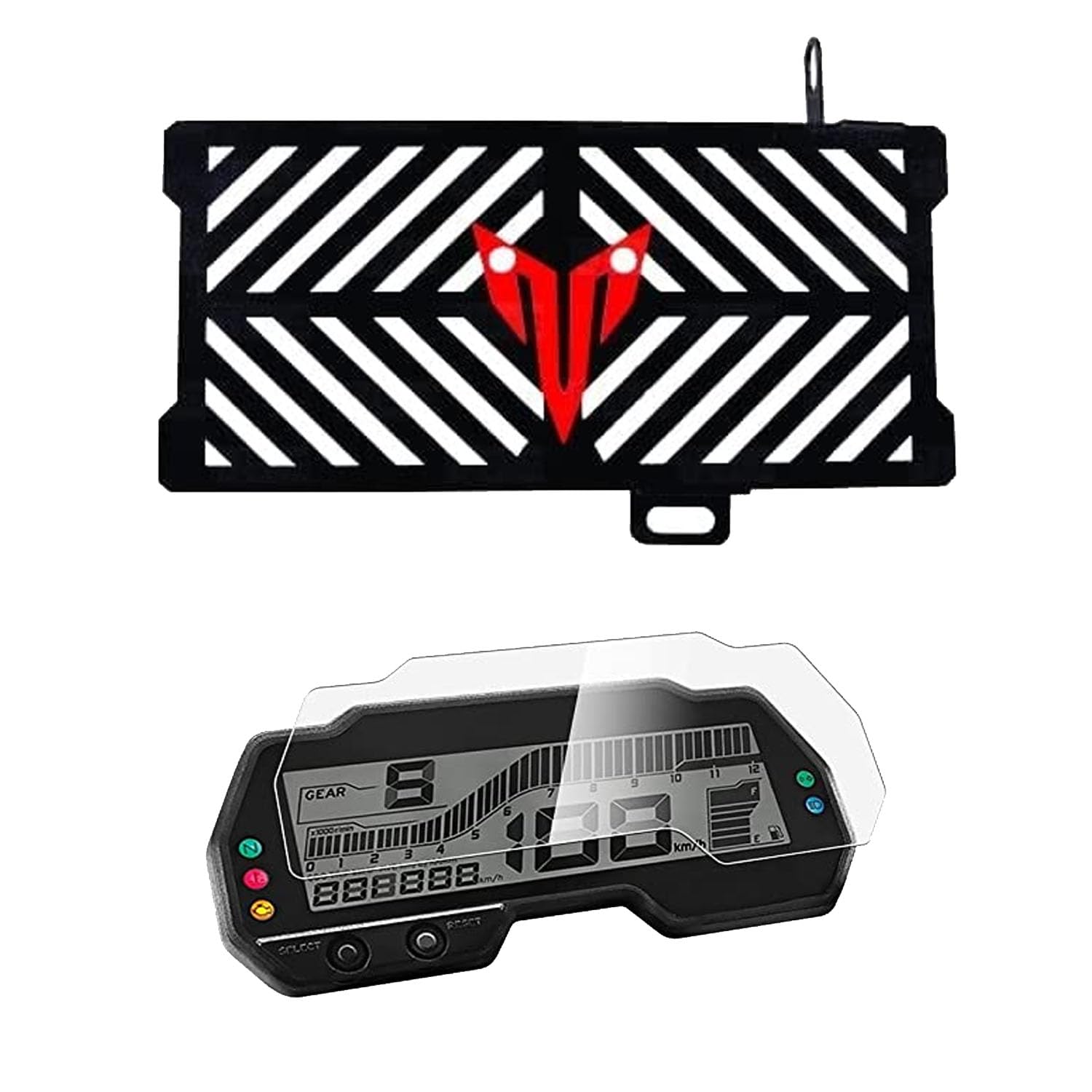 Vagary Radiator Grill Guard with Meter Screen Guard for Yamaha MT15 (Red Logo)