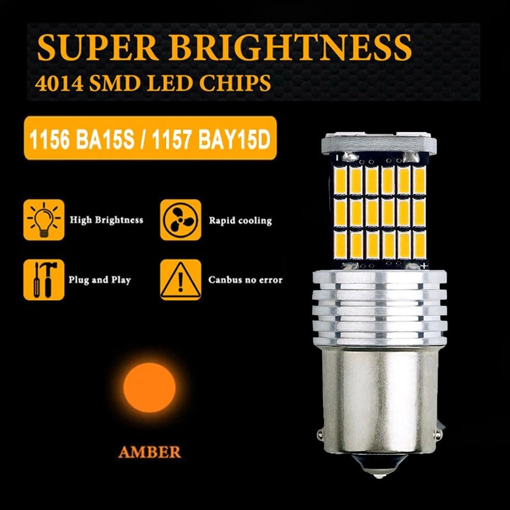 Vagary 2Pcs P21W Led Bright 360° Reflecting LED Indicator Bulbs Light Indicator Light, Parking Light Motorbike, Car LED (12 V, 15 W) (/niversal For Bike, Universal For Car, Pack of 2)