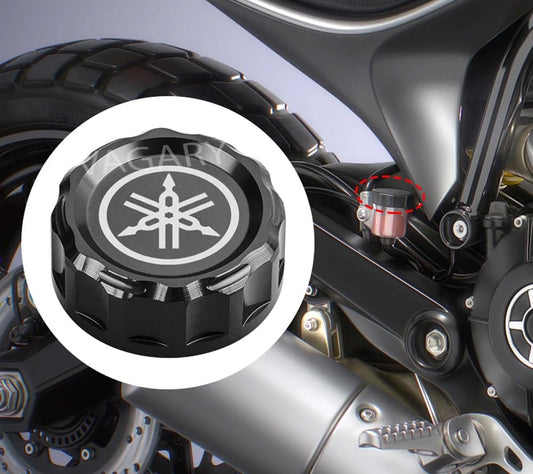 Vagary Fluid Reservoir Cap/Rear Oil Cap for Yamaha R15 V3, V4, R15M, MT-15, FZX, FZ (Black)