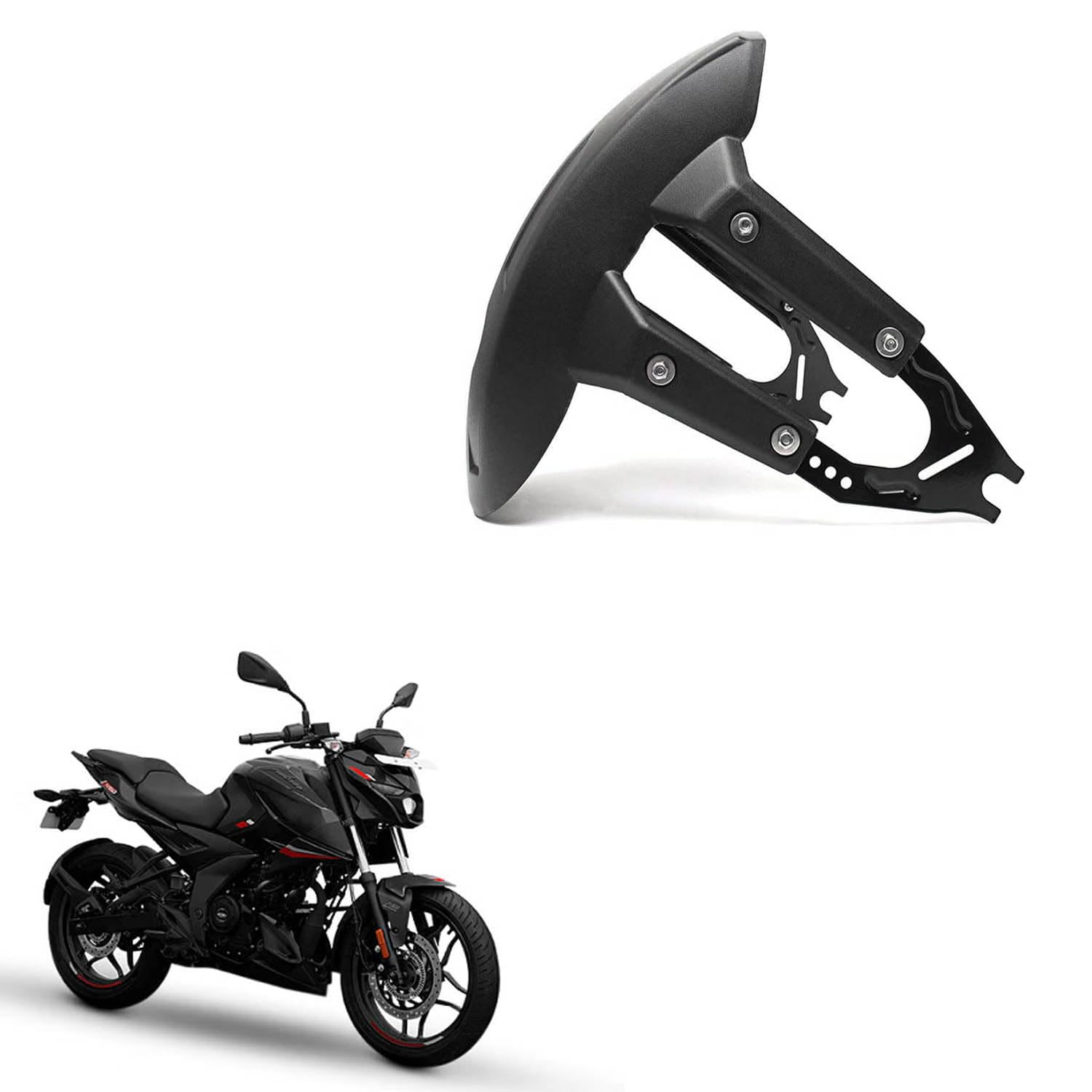 Vagary Motorcycle Rear Mud Guard Splash Guard For Bajaj Pulsar N160 N160 N250 F250 (Black)