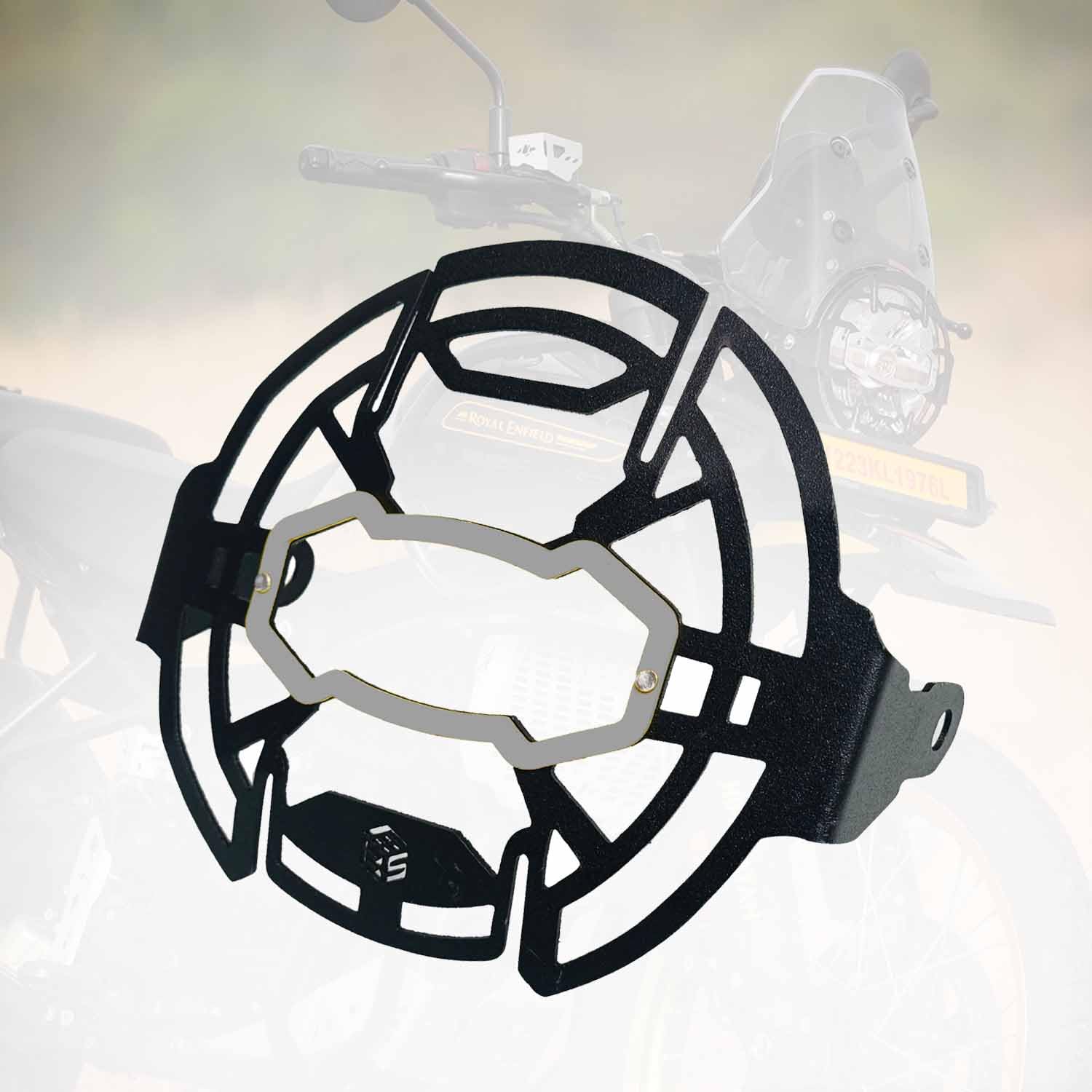 Vagary Premium Matte Black Headlight Grill With Side Stand Extender for RE Himalayan 450 (Black)