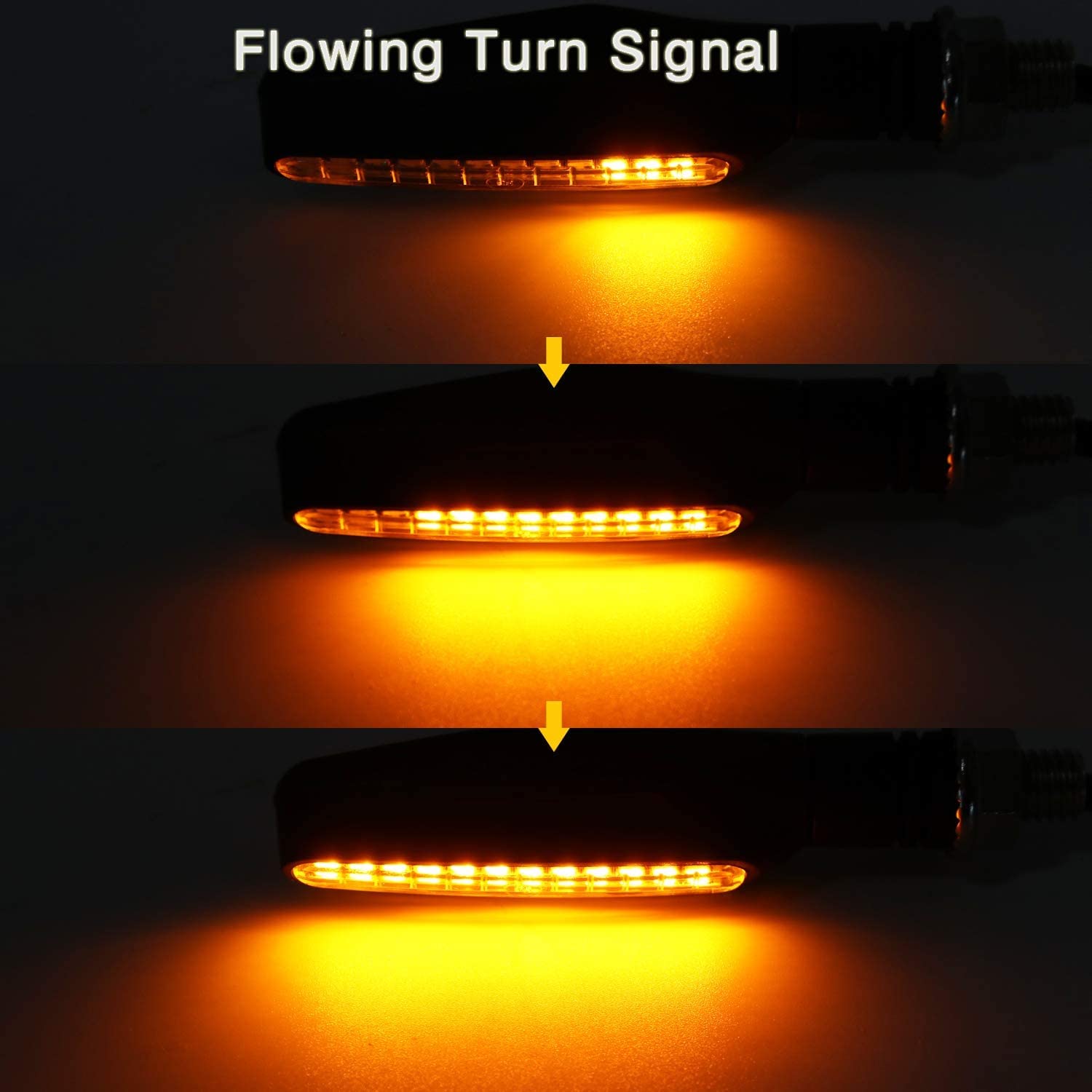 Vagary Universal Flowing Running Amber LED Indicators Turning Signal lamps Blinkers Bulb (Set of 4) for Bajaj Dominar