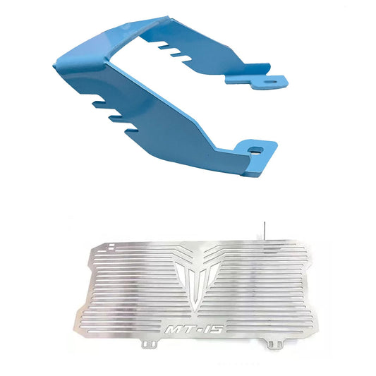 Vagary Tail Protector/Grab Rail With Radiator Grill for Yamaha MT 15 V1 & V2 (SKY BLUE)