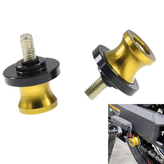 Vagary 2pcs 6mm Aluminum Motorcycle Swingarm Spool Slider Stand Screws for All Bikes (Golden)