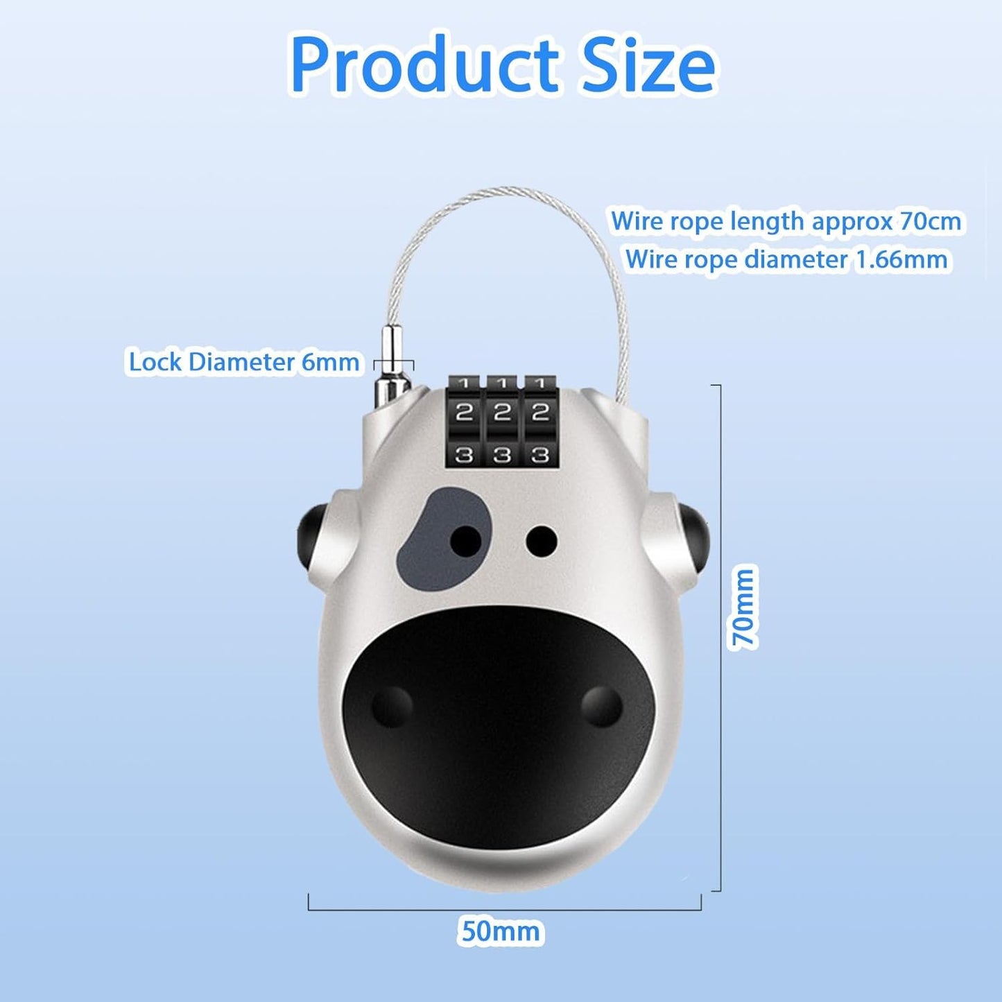 Vagary Multipurpose Stroller Lock Number Security Helmet Lock for Luggage, Suitcases, Backpacks, Bicycle with Extendable Cable