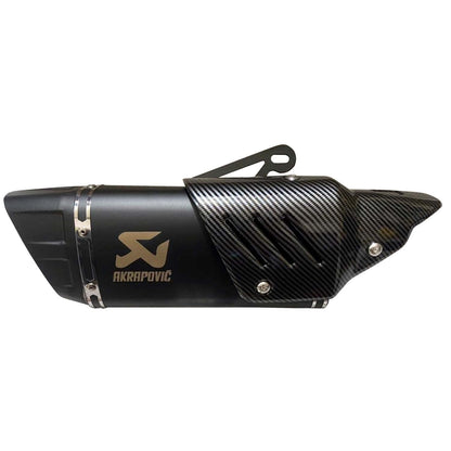 Vagary Akrapovic Exhaust Universal Hexa Cut Slip On Exhaust Silencer Muffler Pipe (BLACK)