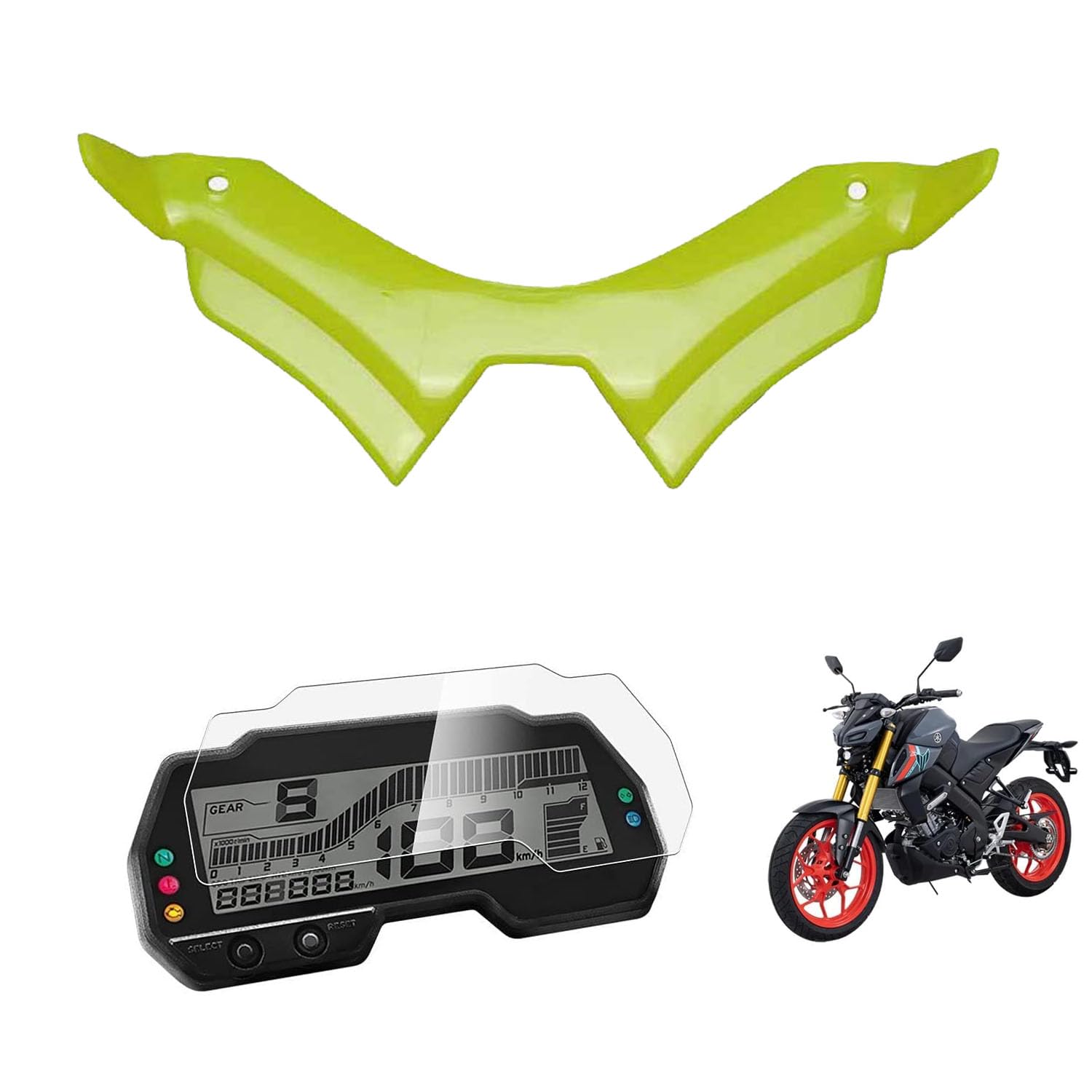 Vagary Flexible Green Winglet for Yamaha MT-15 (with Screen Guard)