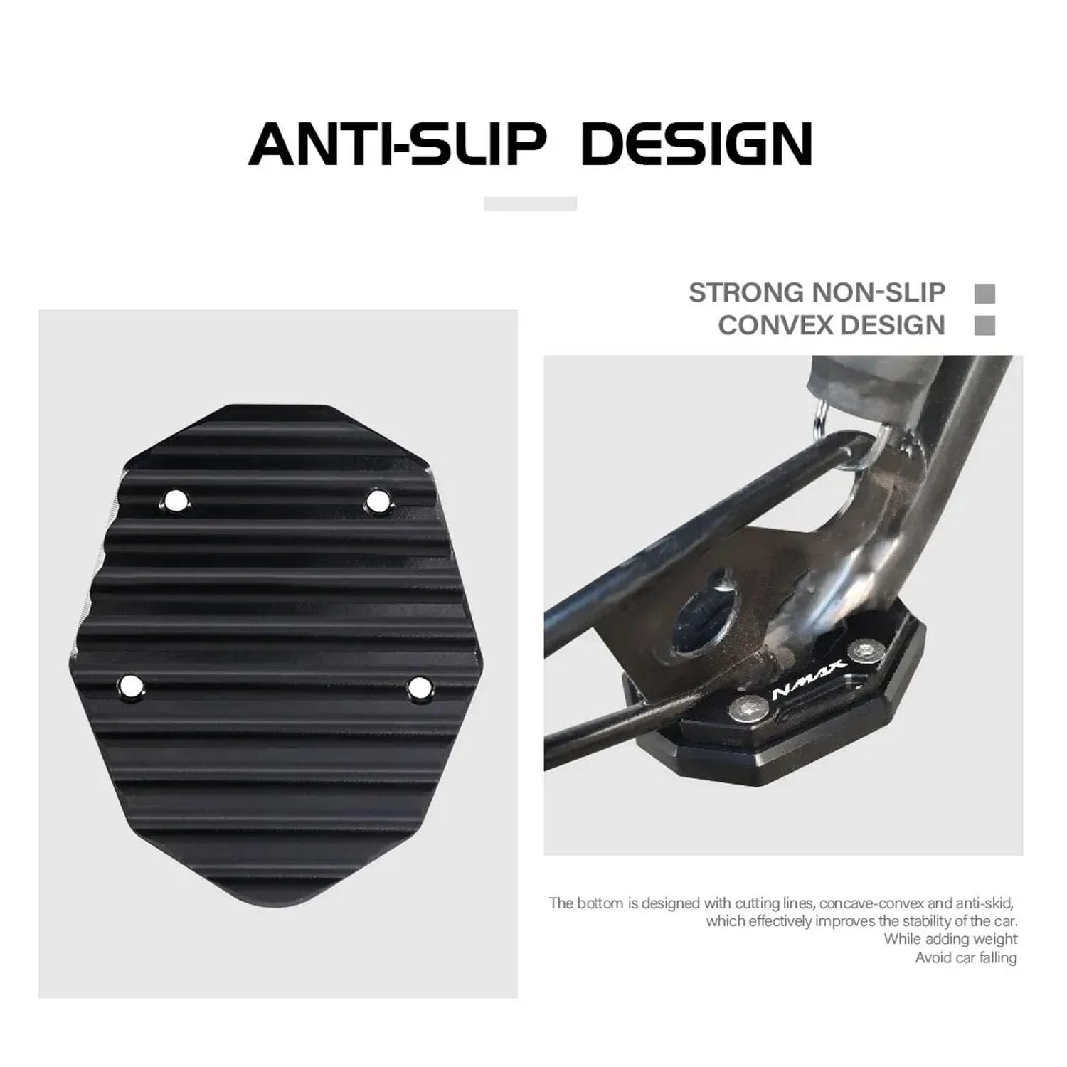 Vagary CNC Kickstand Side Stand Extender for Yamaha Aerox 155 (Black)
