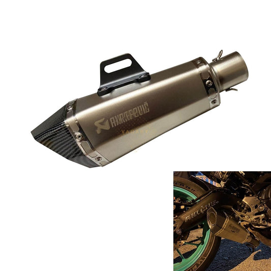 Vagary Universal Hexa Cut Akraphovic Exhaust With DB Killer Silencer for Bajaj, TVS, KTM, Suzuki, Yamaha, Hero Universal For Bike (SILVER)