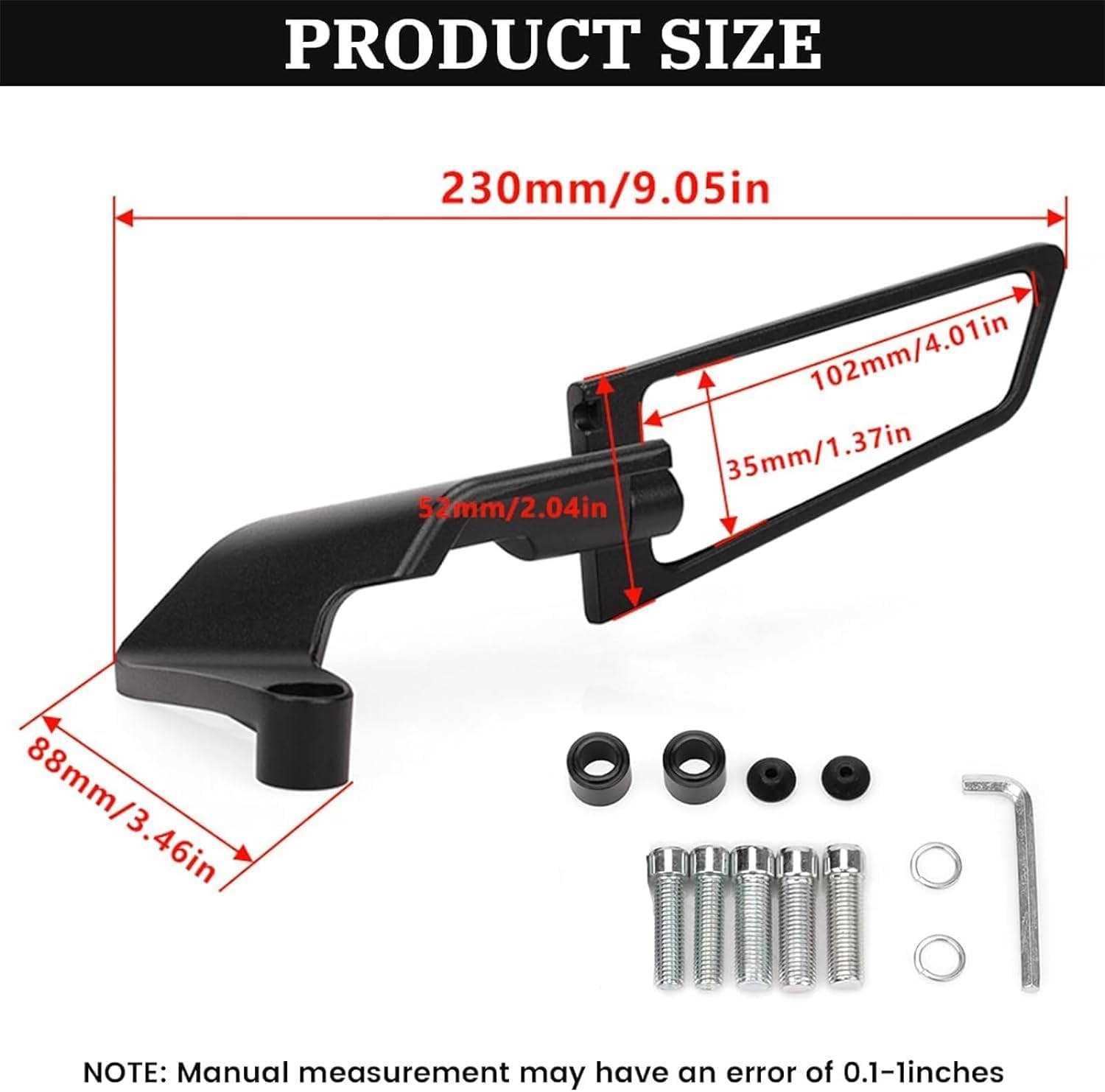 VAGARY Wind Wing Rearview Stealth Mirrors Universal for All Bike Scooty (Black)