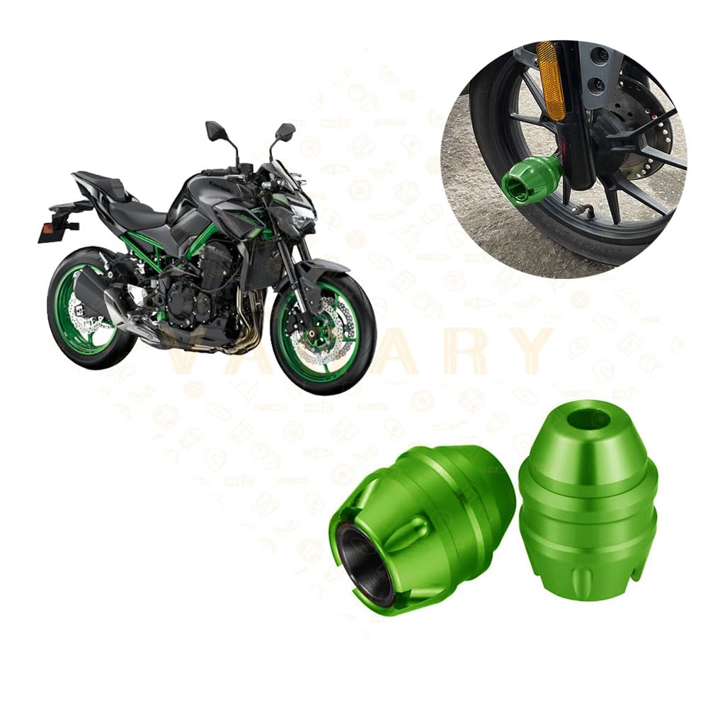 Vagary Green Anti Drop Fork Frame Slider Motorcycle Wheel Front Fork Frame Sliders for Kawasaki Z900
