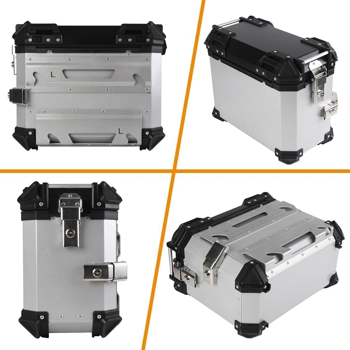 Vagary Metal Universal Motorcycle Side Box Pannier,38L Motorbike Hard Side Saddlebag Box Trunk Fit To Re Himalyan Bs6, Cassic 350, Meteor 350, Hunter 350, Ktm Adventure, Hero X-Pulse 200