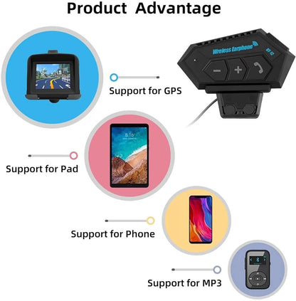 Vagary Motorcycle Helmet Dual Earphone, Wireless On-Ear Bike Helmet Bluetooth Music & Calling System with Mic, (Support Andriod & iOS)