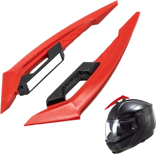 Vagary Wing Side Helmet Spoiler Aerodynamic Wing Dynamic Helmet Accessories, Helmet Punks, Helmet Wings (Red)