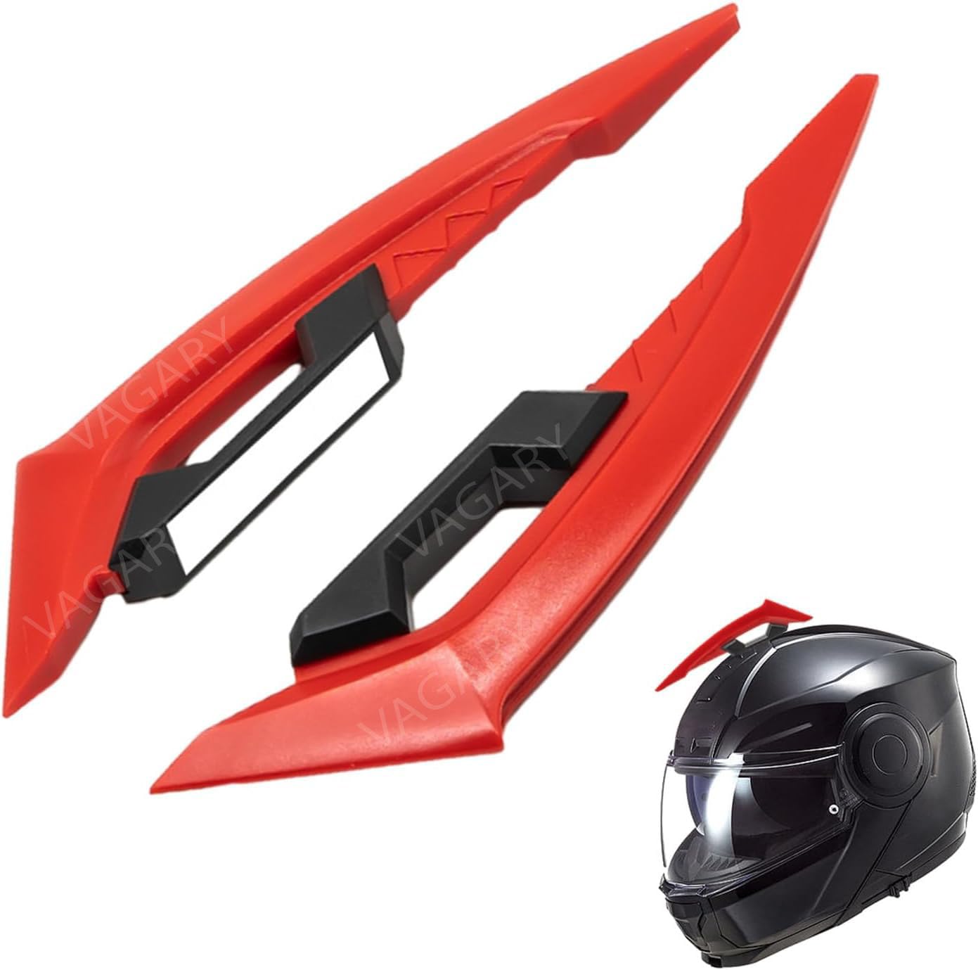 Vagary Wing Side Helmet Spoiler Aerodynamic Wing Dynamic Helmet Accessories, Helmet Punks, Helmet Wings (Orange)