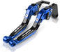 Vagary CNC Aluminium Foldable Retractable Brake Clutch Lever for Yamaha Aerox 155 (Blue)