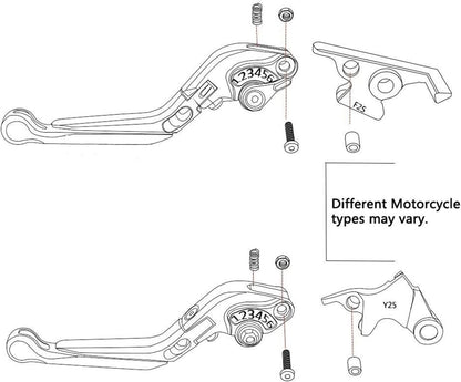 Vagary CNC Aluminium Foldable Retractable Brake Clutch Lever for Yamaha Aerox 155 (Blue)