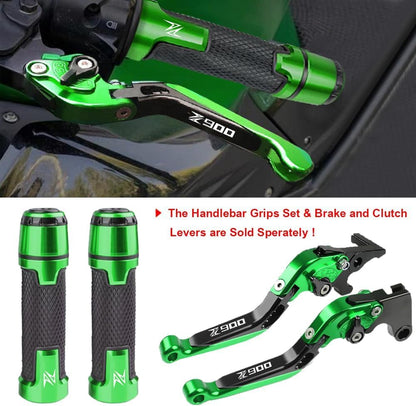 Vagary Combo of Kawasaki Z900 Accessories Lever Clutch, Handle Grip, Front and Rear Brake Fluid Cover, Disc Oil Cap, Bike Side Stand Extender with Z900 Logo Complete 7Items (Green)
